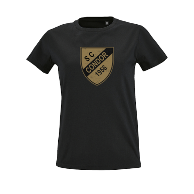 Frauen-T-Shirt Vintage Logo, schwarz